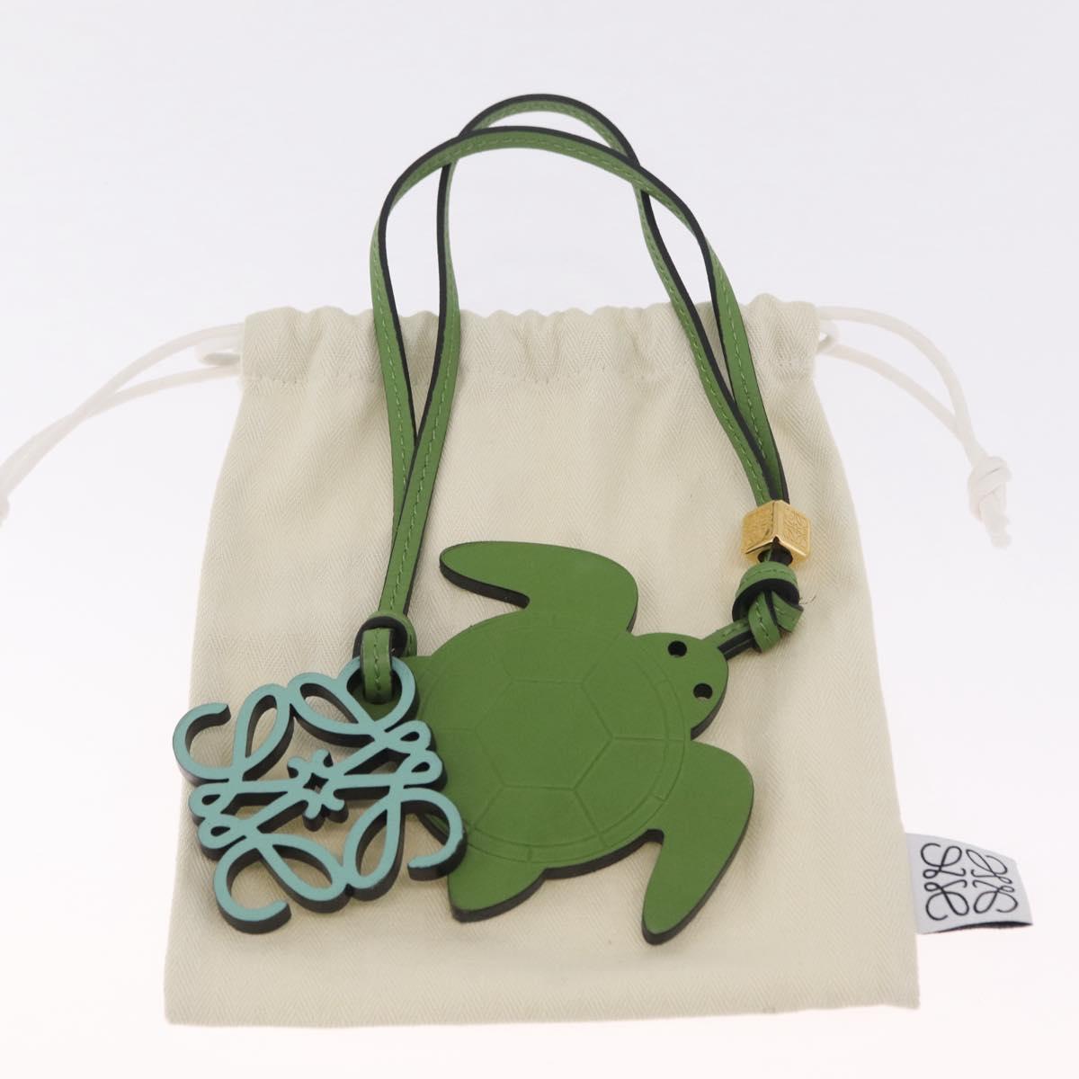LOEWE Bag Charm Leather Green Auth 211274M