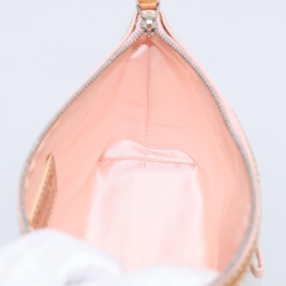 Christian Dior Romantic Pouch PVC Beige Silver Auth 211275V