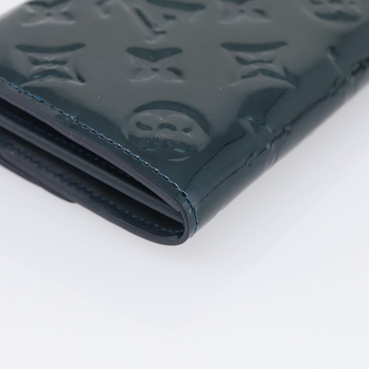 LOUIS VUITTON Vernis Portefeiulle Sarah Wallet Bluenuit M93667 LV Auth 211280A