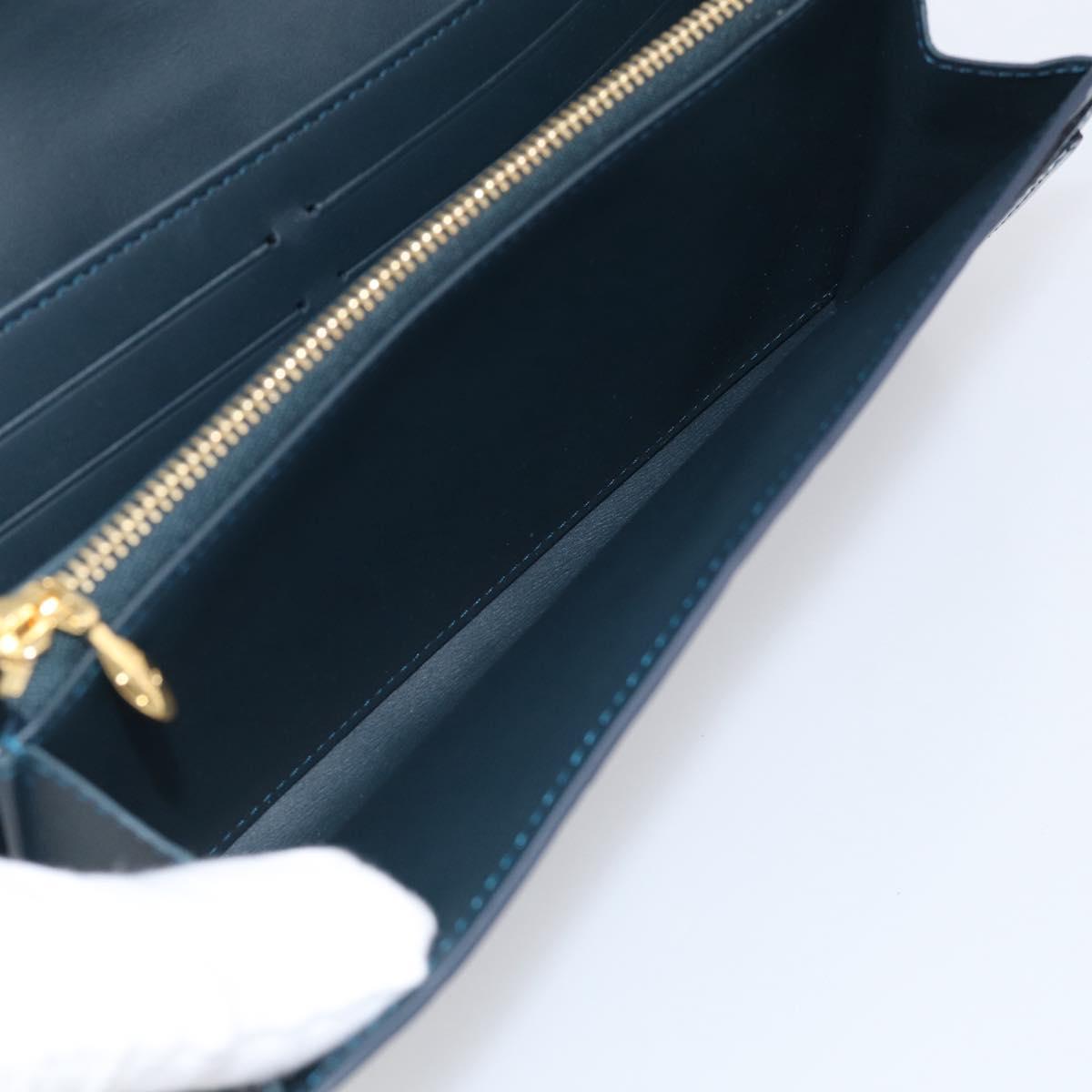 LOUIS VUITTON Vernis Portefeiulle Sarah Wallet Bluenuit M93667 LV Auth 211280A