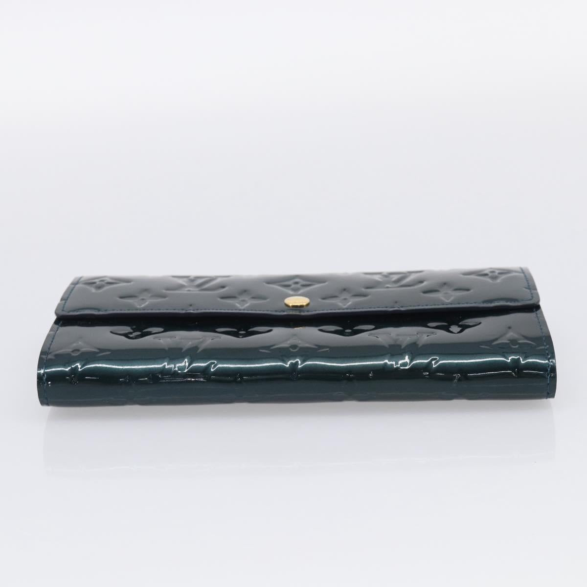 LOUIS VUITTON Vernis Portefeiulle Sarah Wallet Bluenuit M93667 LV Auth 211280A