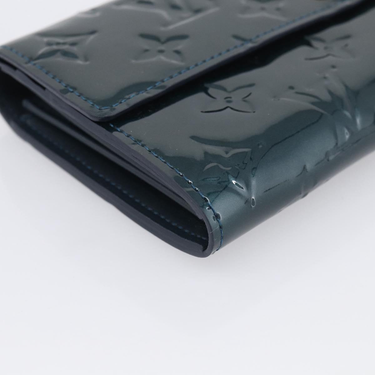 LOUIS VUITTON Vernis Portefeiulle Sarah Wallet Bluenuit M93667 LV Auth 211280A