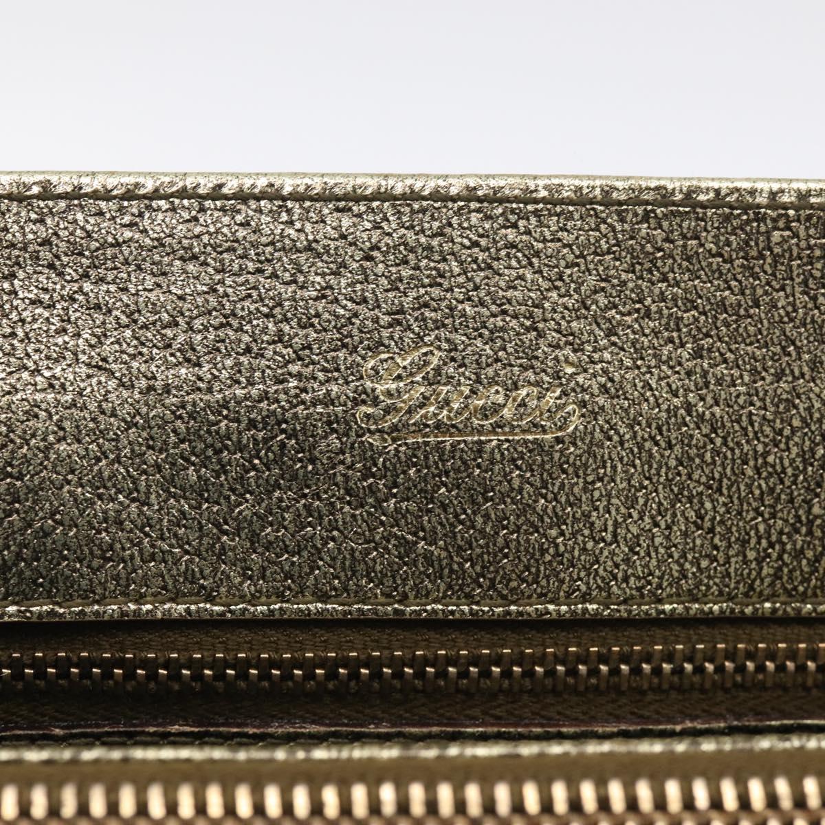 GUCCI Metal Bamboo Hand Bag Metallic leather Gold 131324 Auth 211315V