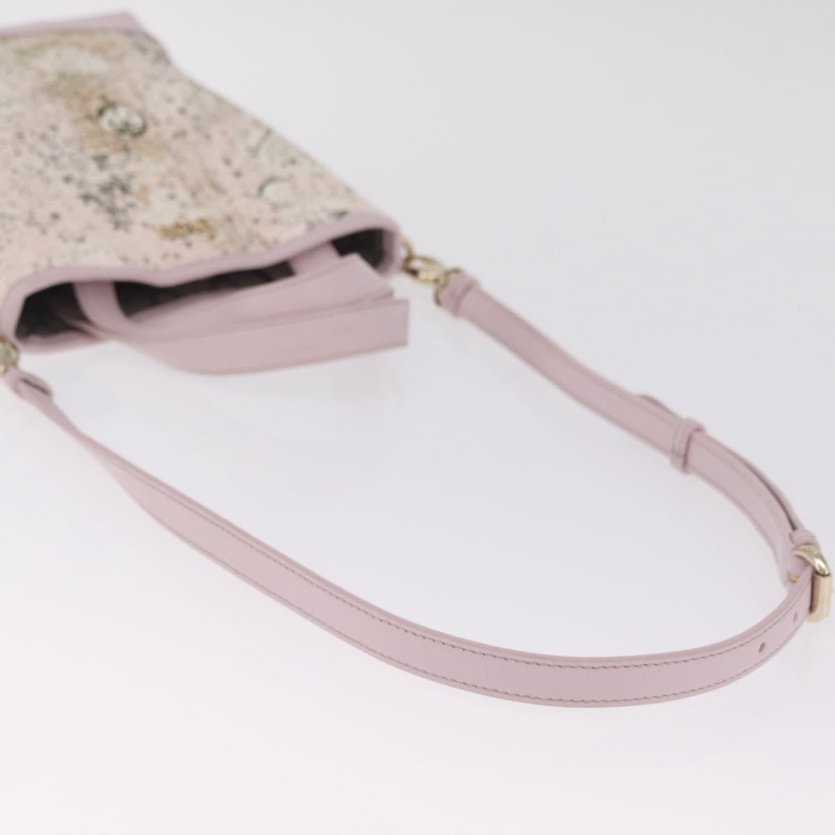 Christian Dior Hand Bag Canvas 2way Pink Gold Auth 211321V