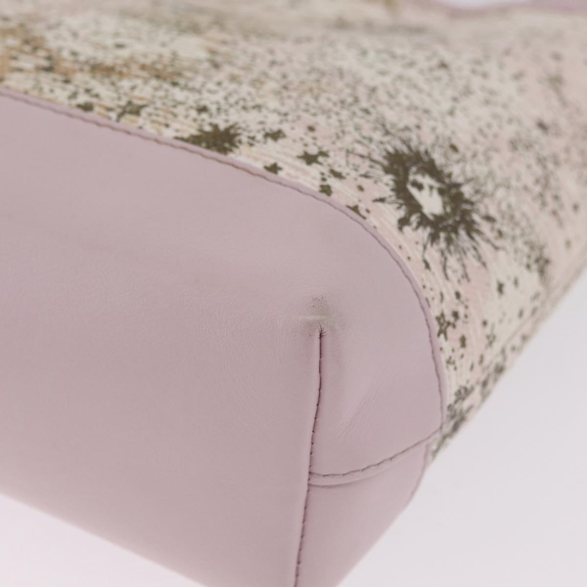 Christian Dior Hand Bag Canvas 2way Pink Gold Auth 211321V