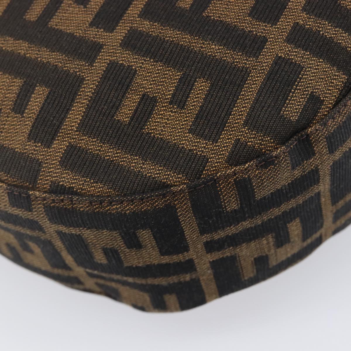 FENDI Zucca Canvas Mamma Baguette Hand Bag Brown Silver 8BR088 Auth 211322V