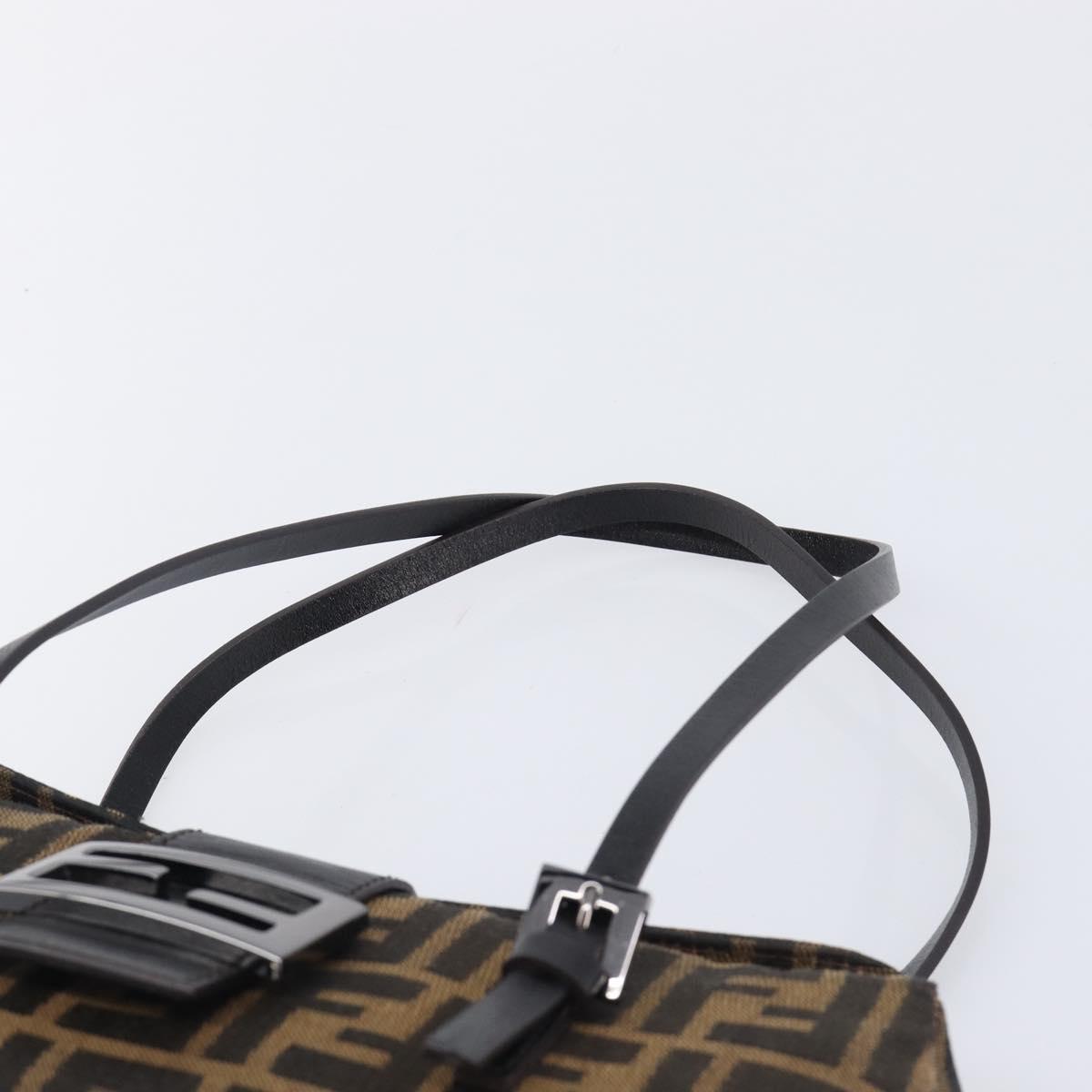 FENDI Zucca Canvas Mamma Baguette Hand Bag Brown Silver 8BR088 Auth 211322V