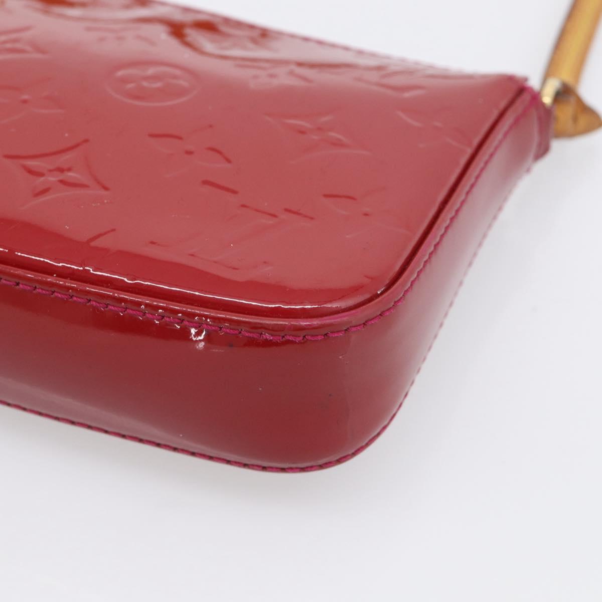 LOUIS VUITTON Vernis Pochette Accessoires Rose Andian M91574 Auth 211332