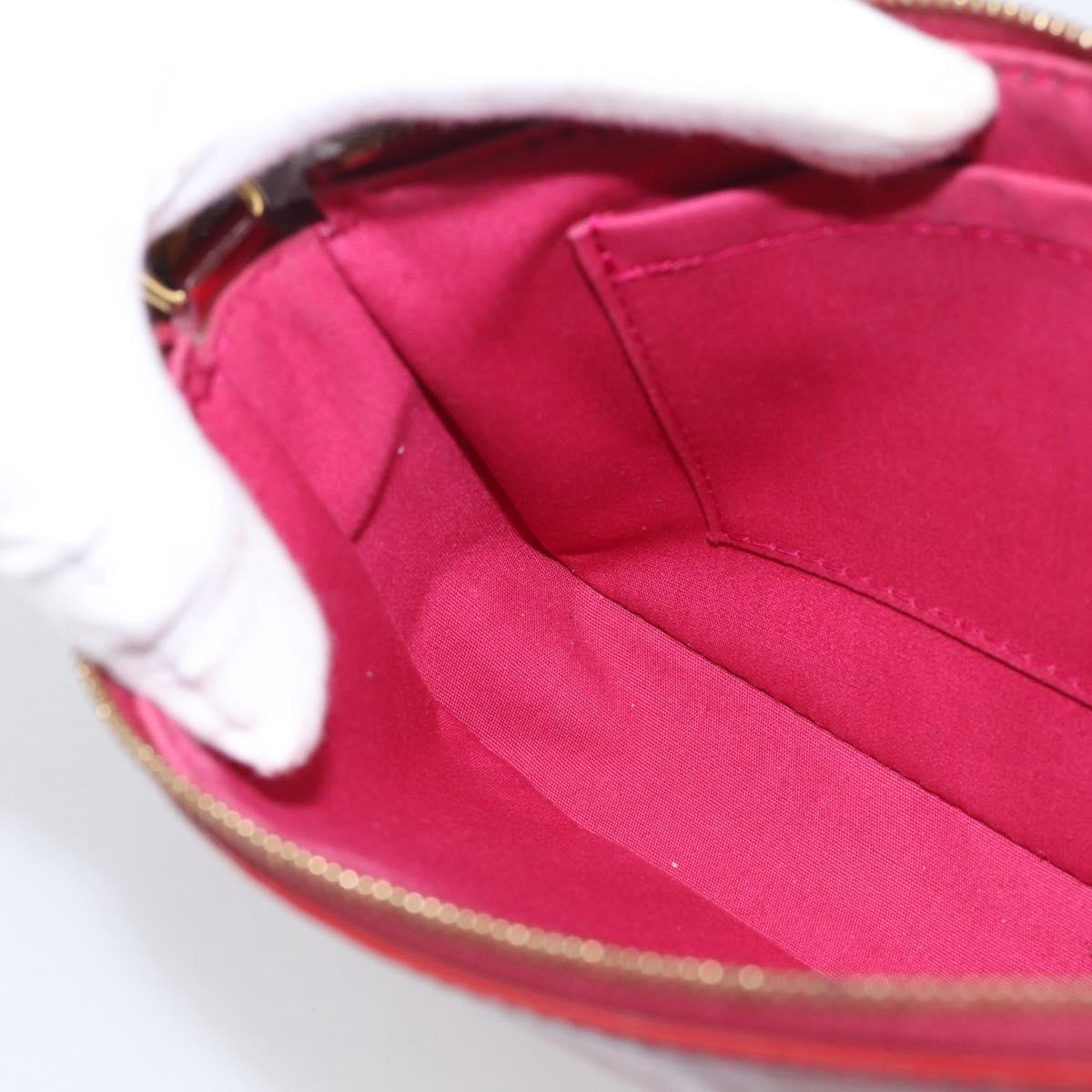 LOUIS VUITTON Vernis Pochette Accessoires Rose Andian M91574 Auth 211332
