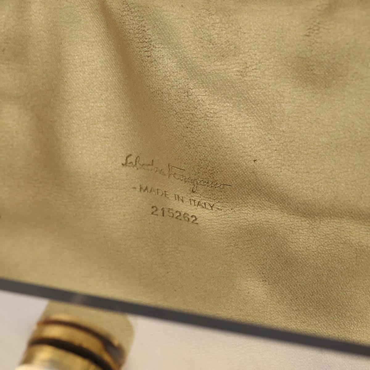 Salvatore Ferragamo Gancini Hand Bag plastic Clear Gold Auth 211333V