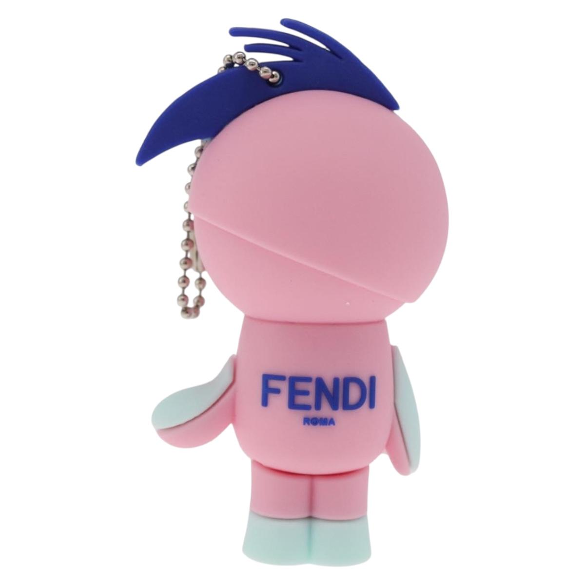 FENDI USB Key Holder Rubber 2 Set Blue Pink Auth 211342M