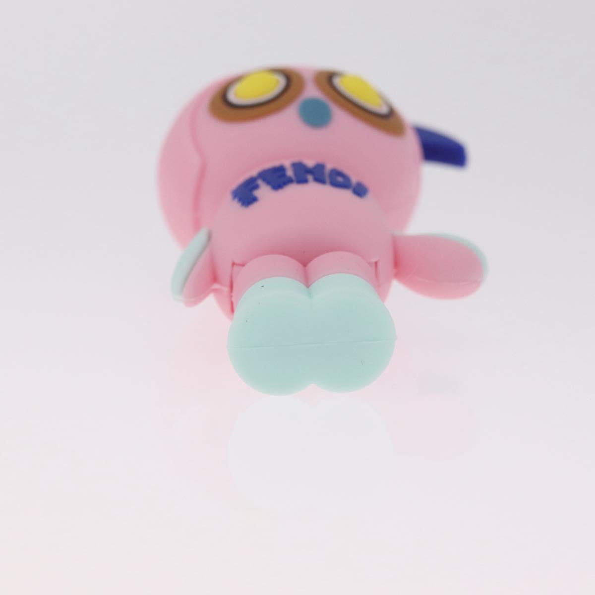 FENDI USB Key Holder Rubber 2 Set Blue Pink Auth 211342M