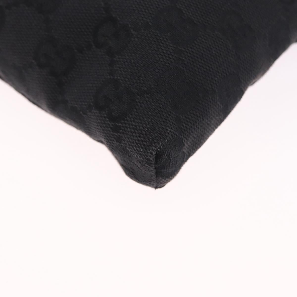 GUCCI GG Canvas Waist Bag Black Silver 28566 Auth 211373V