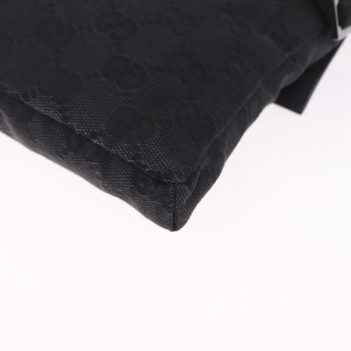 GUCCI GG Canvas Waist Bag Black Silver 28566 Auth 211373V