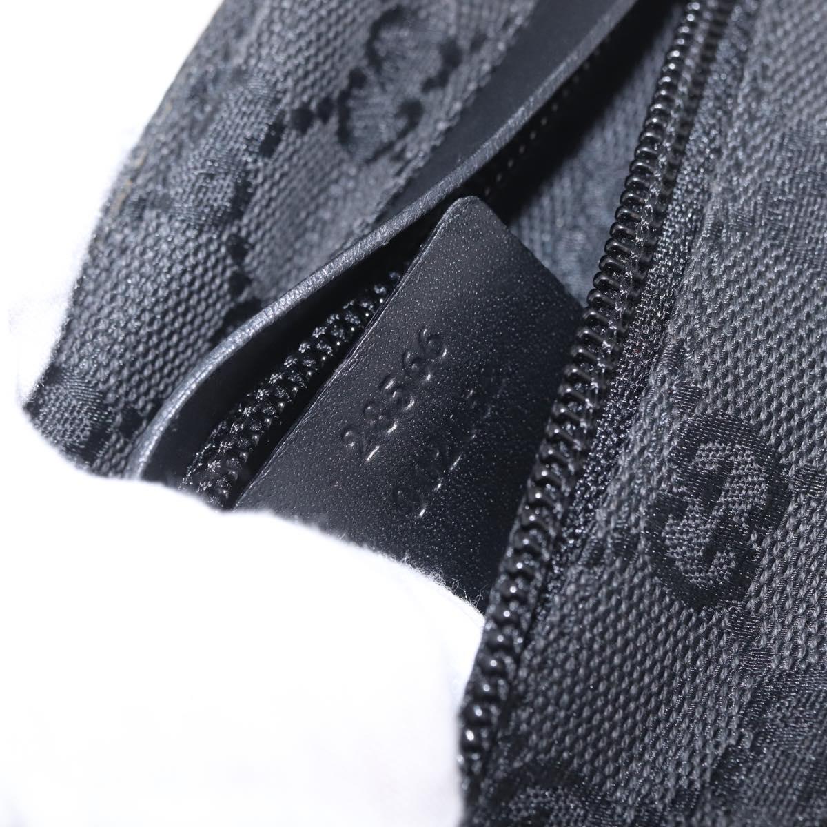GUCCI GG Canvas Waist Bag Black Silver 28566 Auth 211373V