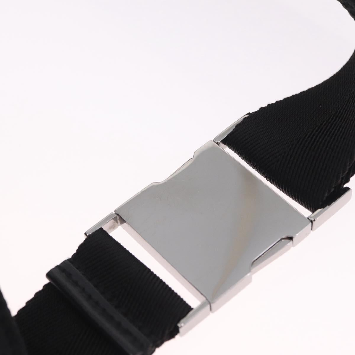 GUCCI GG Canvas Waist Bag Black Silver 28566 Auth 211373V