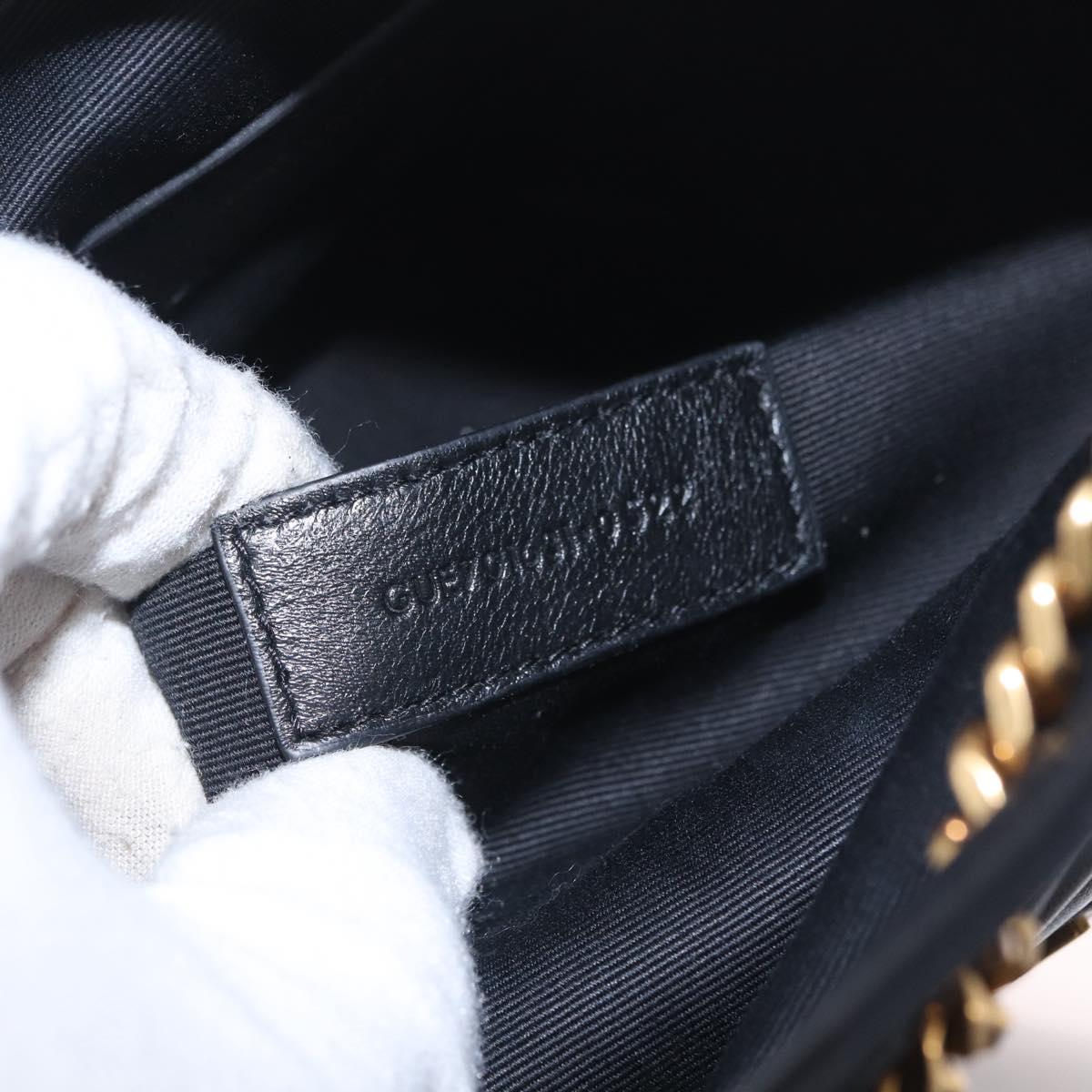 Saint Laurent Joe Mini Bucket Bag Chain Lamb Skin Black 701631 Auth 211381M
