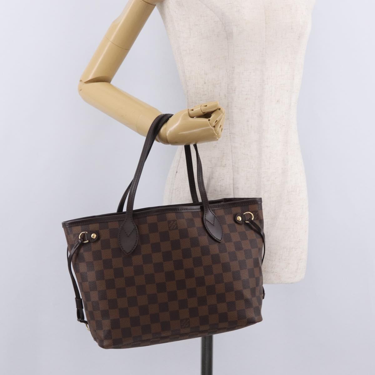 LOUIS VUITTON Damier Ebene Neverfull PM Tote Bag N51109 LV Auth 211385SAV
