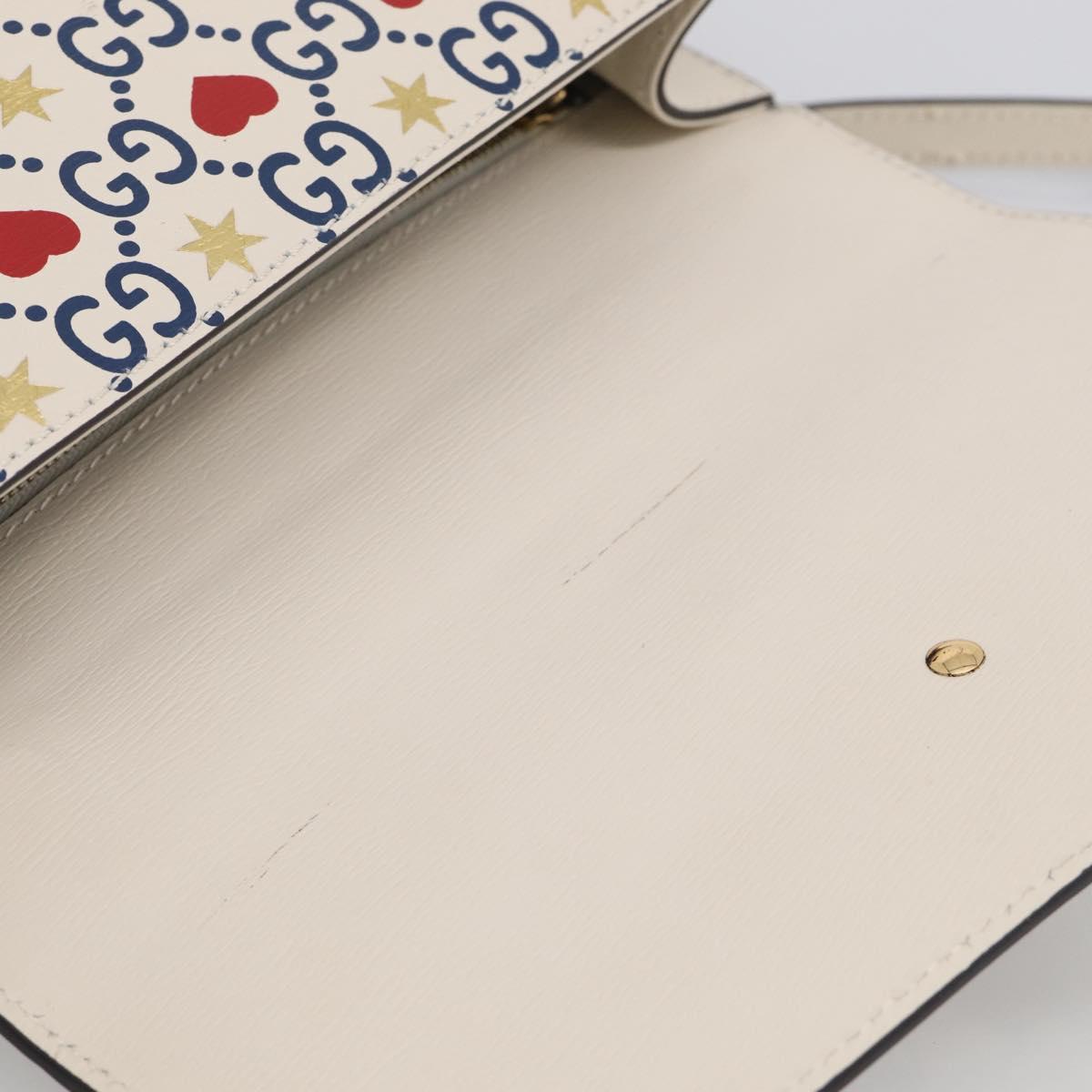 GUCCI Sylvi Small Shoulder Bag Leather 2way Ivory Gold 524405 Auth 211386M