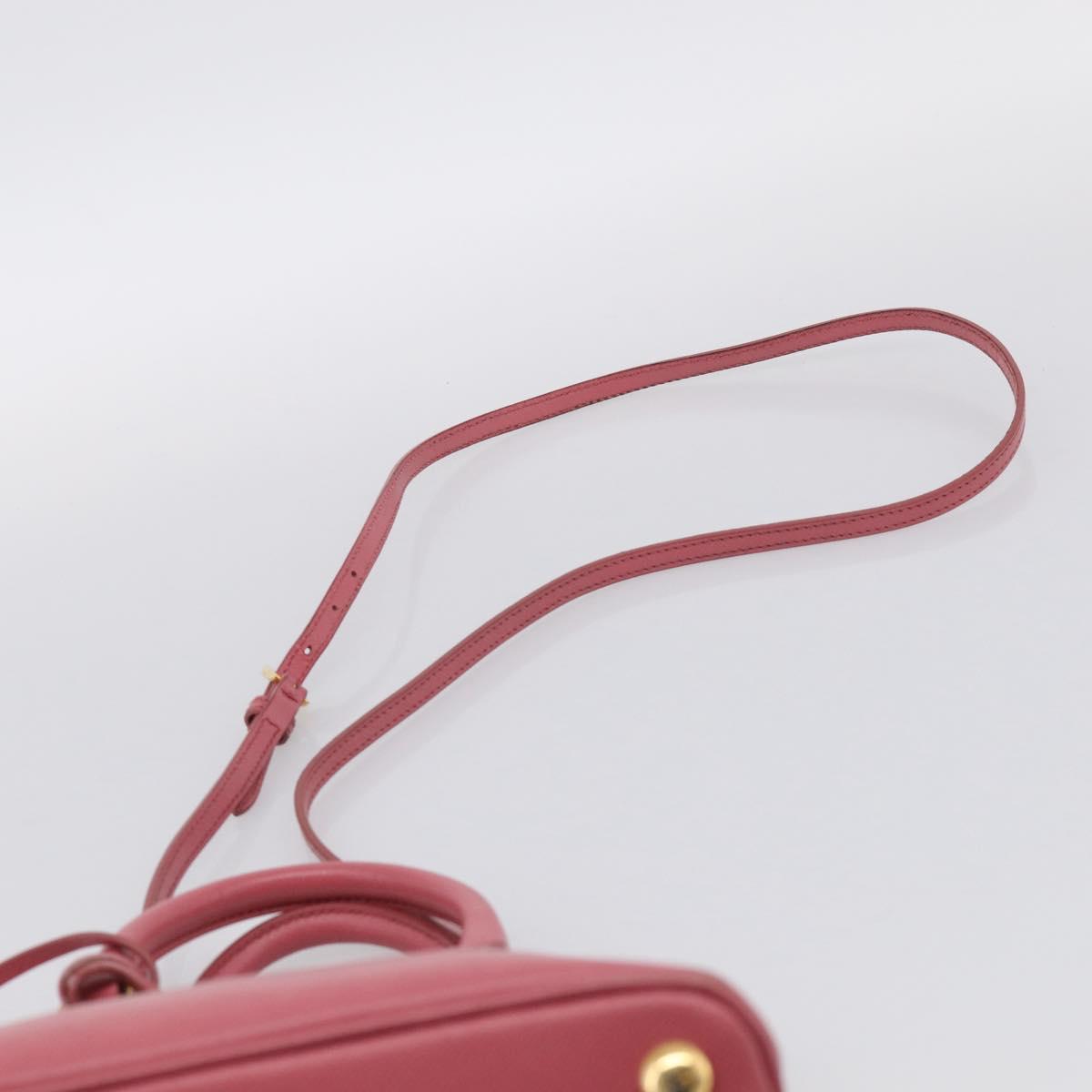 PRADA Hand Bag Saffiano leather 2way Pink Gold Auth 211405V