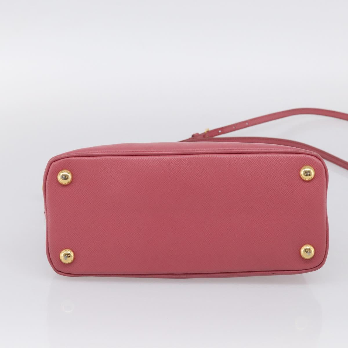 PRADA Hand Bag Saffiano leather 2way Pink Gold Auth 211405V