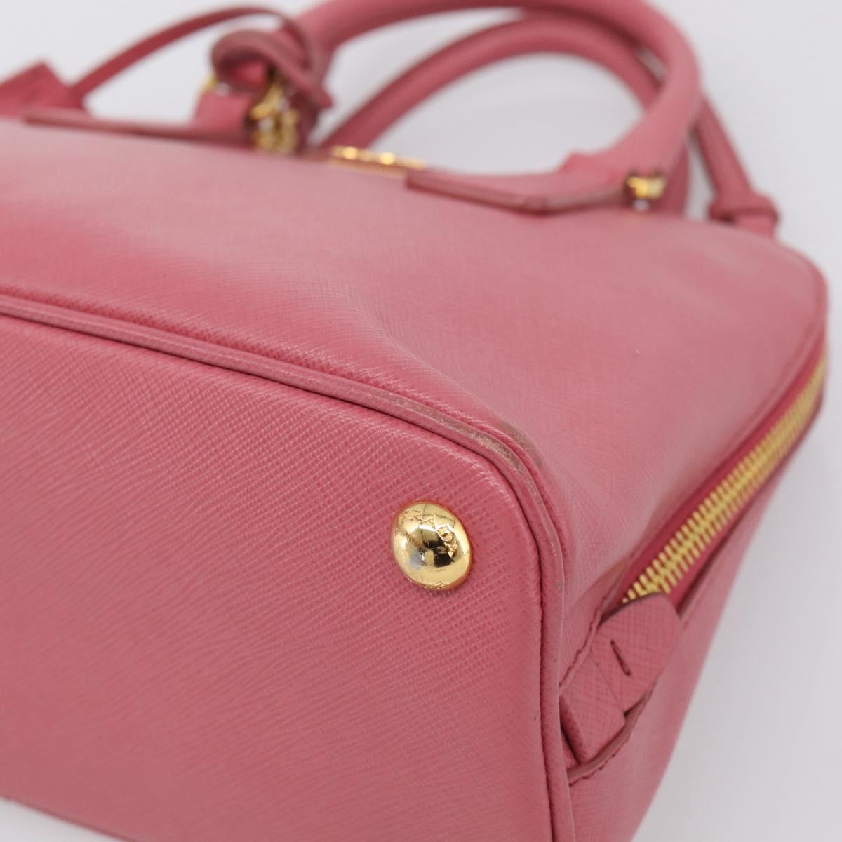 PRADA Hand Bag Saffiano leather 2way Pink Gold Auth 211405V