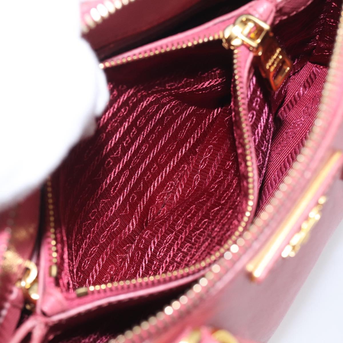 PRADA Hand Bag Saffiano leather 2way Pink Gold Auth 211405V