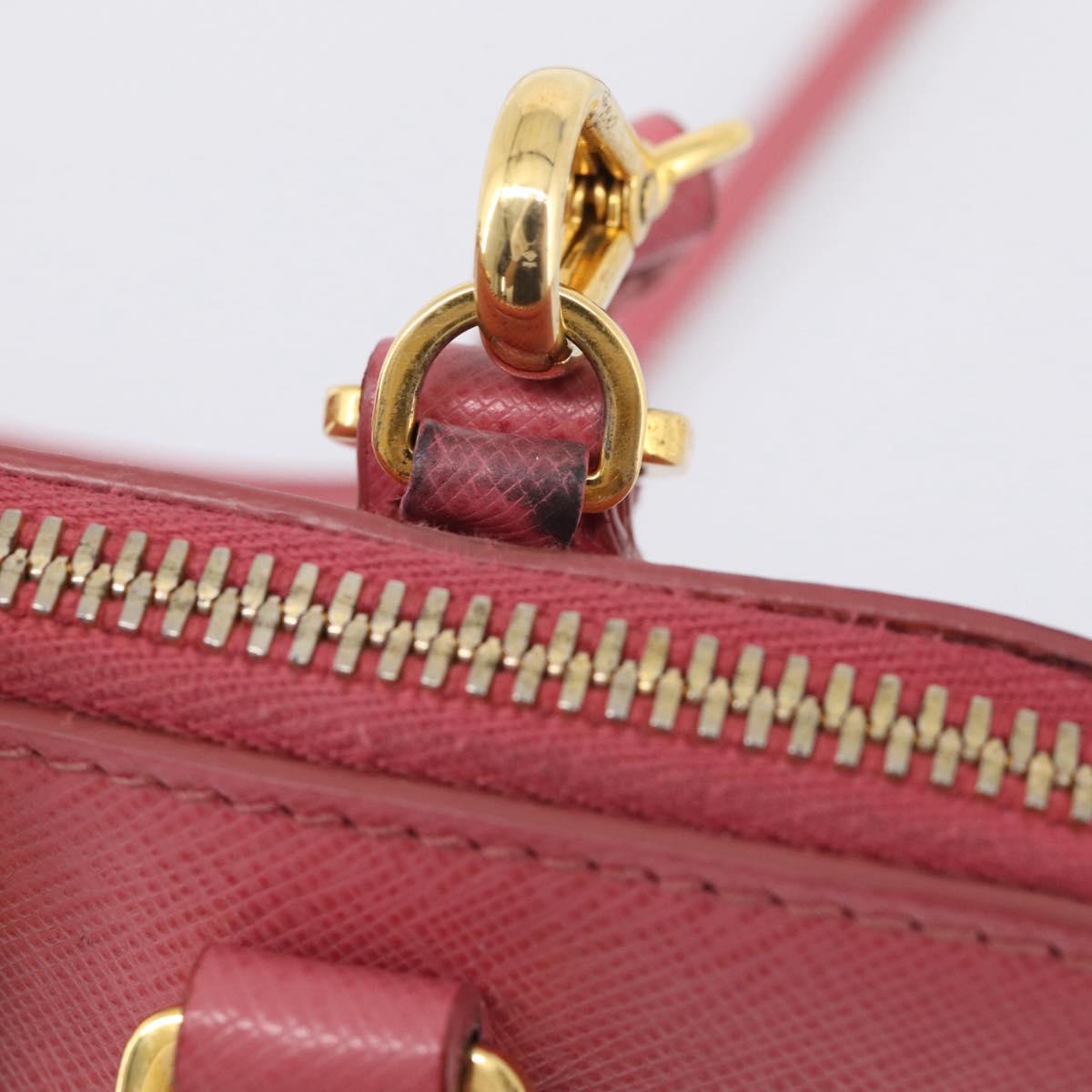 PRADA Hand Bag Saffiano leather 2way Pink Gold Auth 211405V