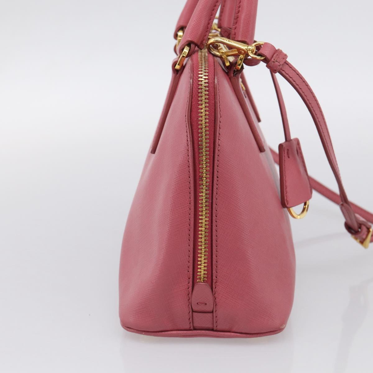 PRADA Hand Bag Saffiano leather 2way Pink Gold Auth 211405V