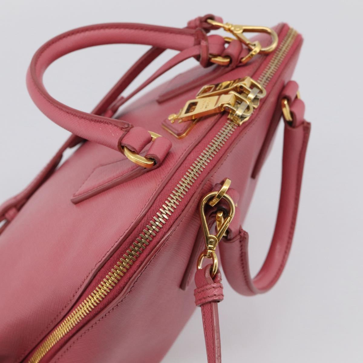 PRADA Hand Bag Saffiano leather 2way Pink Gold Auth 211405V