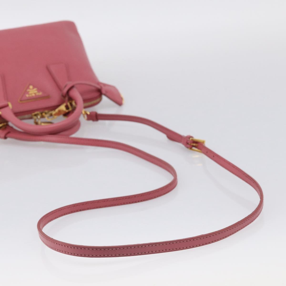 PRADA Hand Bag Saffiano leather 2way Pink Gold Auth 211405V