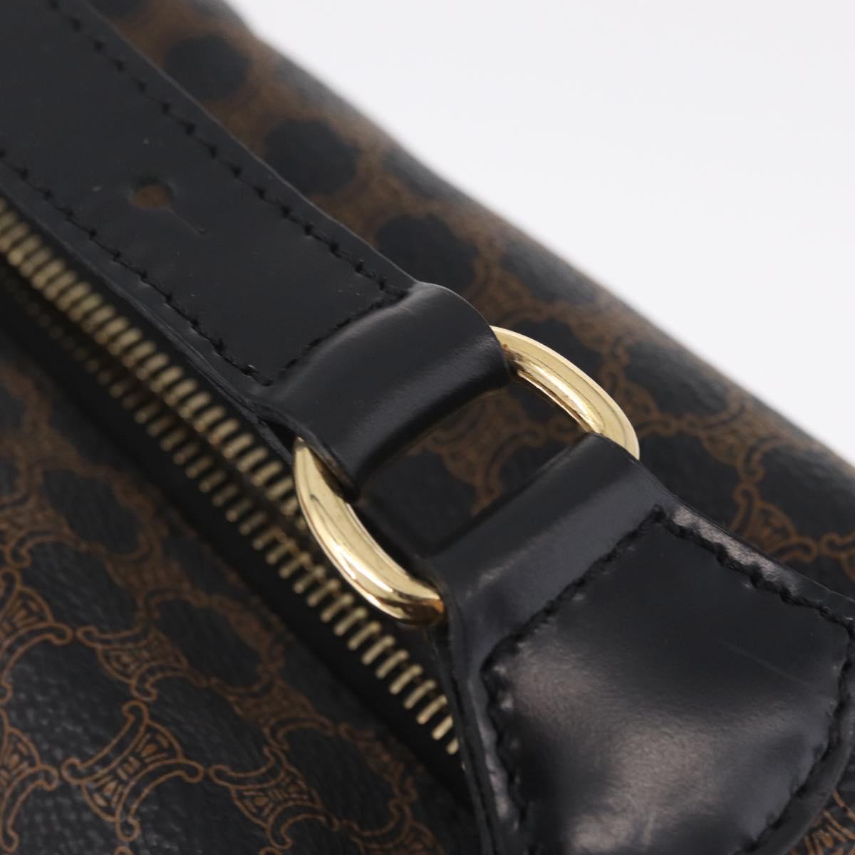 CELINE Macadam Canvas Hand Bag PVC Black Gold Auth 211415V