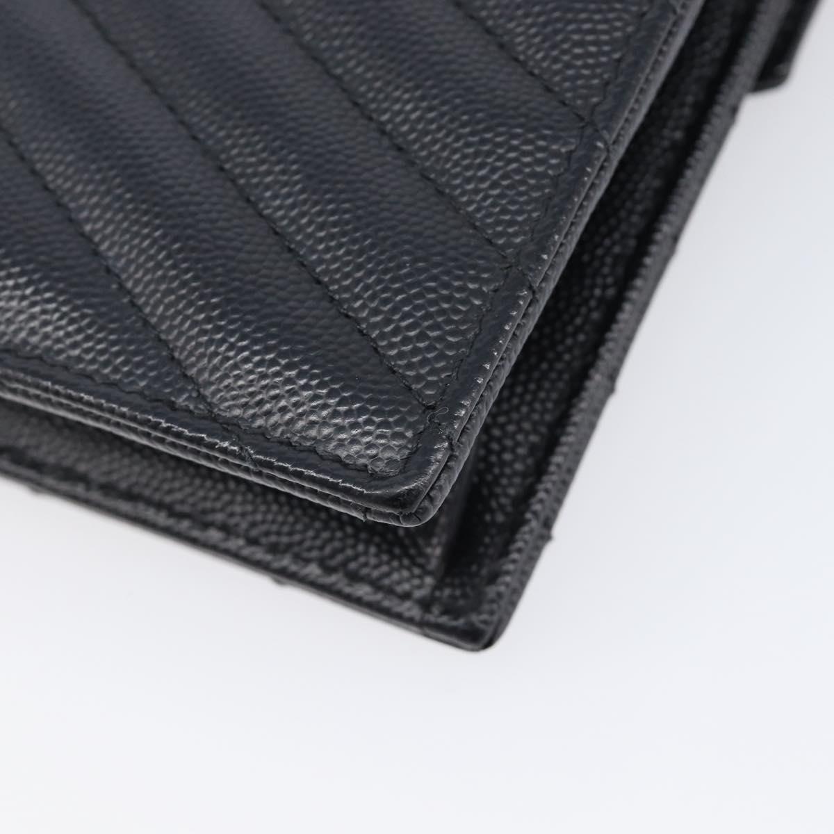 Saint Laurent Chain Shoulder Bag Leather Black Gold 393953 Auth 211431M