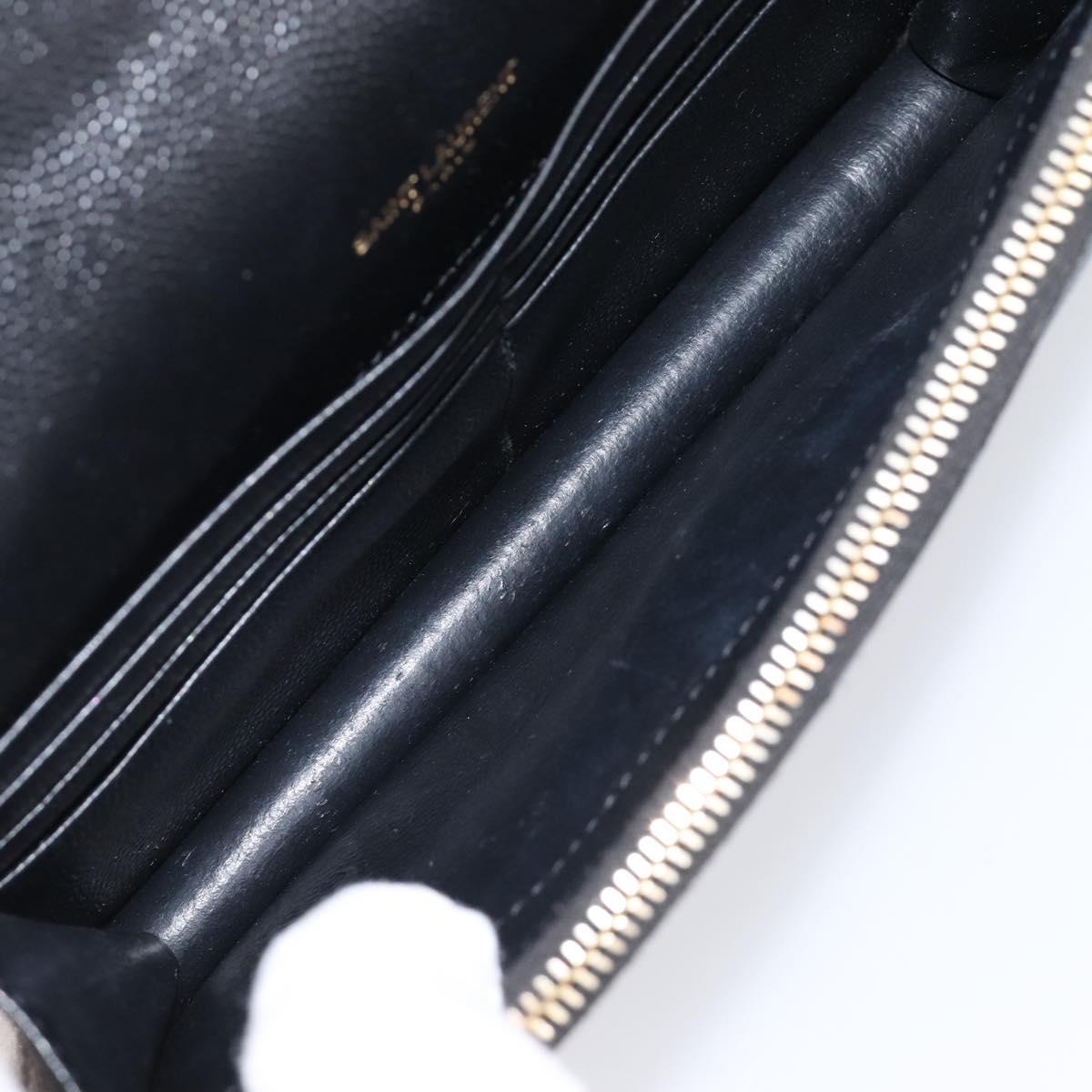Saint Laurent Chain Shoulder Bag Leather Black Gold 393953 Auth 211431M