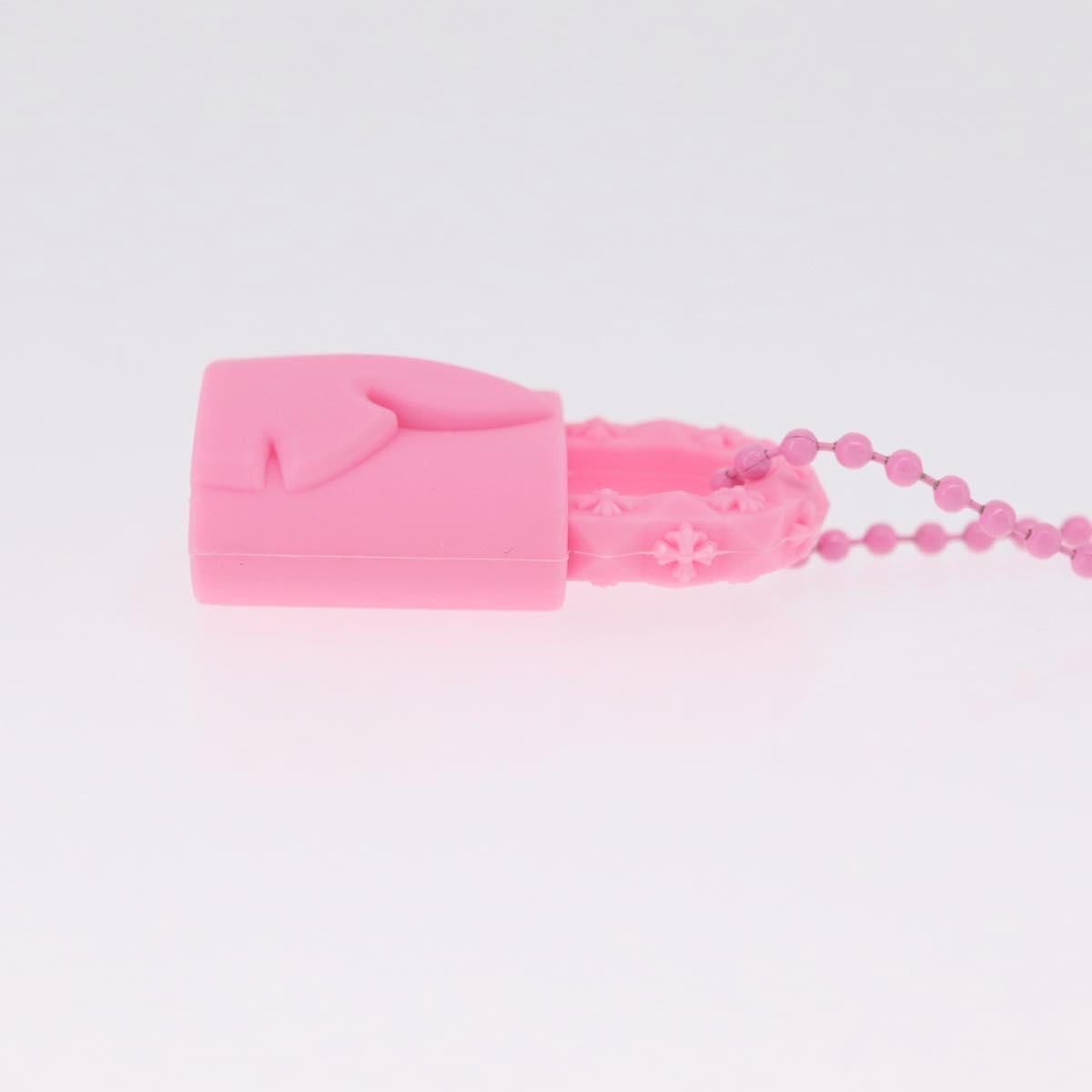 Chrome Hearts Flerknee Padlock Necklace rubber Pink Auth 211432M