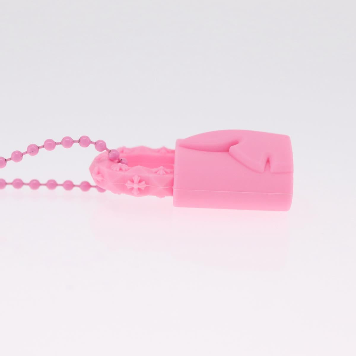 Chrome Hearts Flerknee Padlock Necklace rubber Pink Auth 211432M