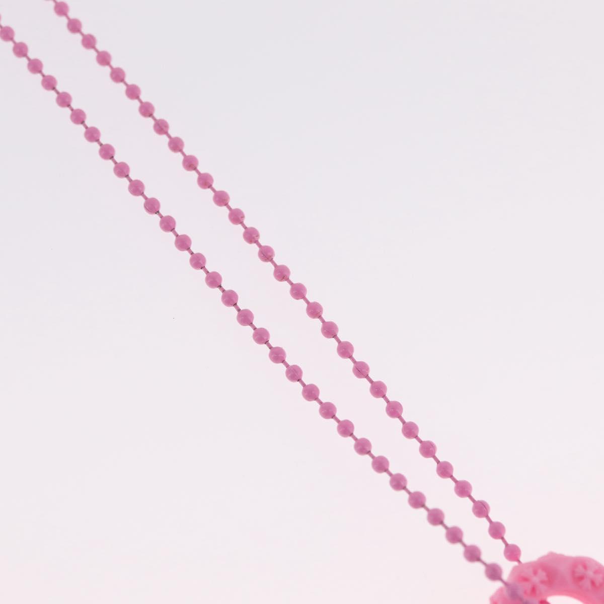 Chrome Hearts Flerknee Padlock Necklace rubber Pink Auth 211432M