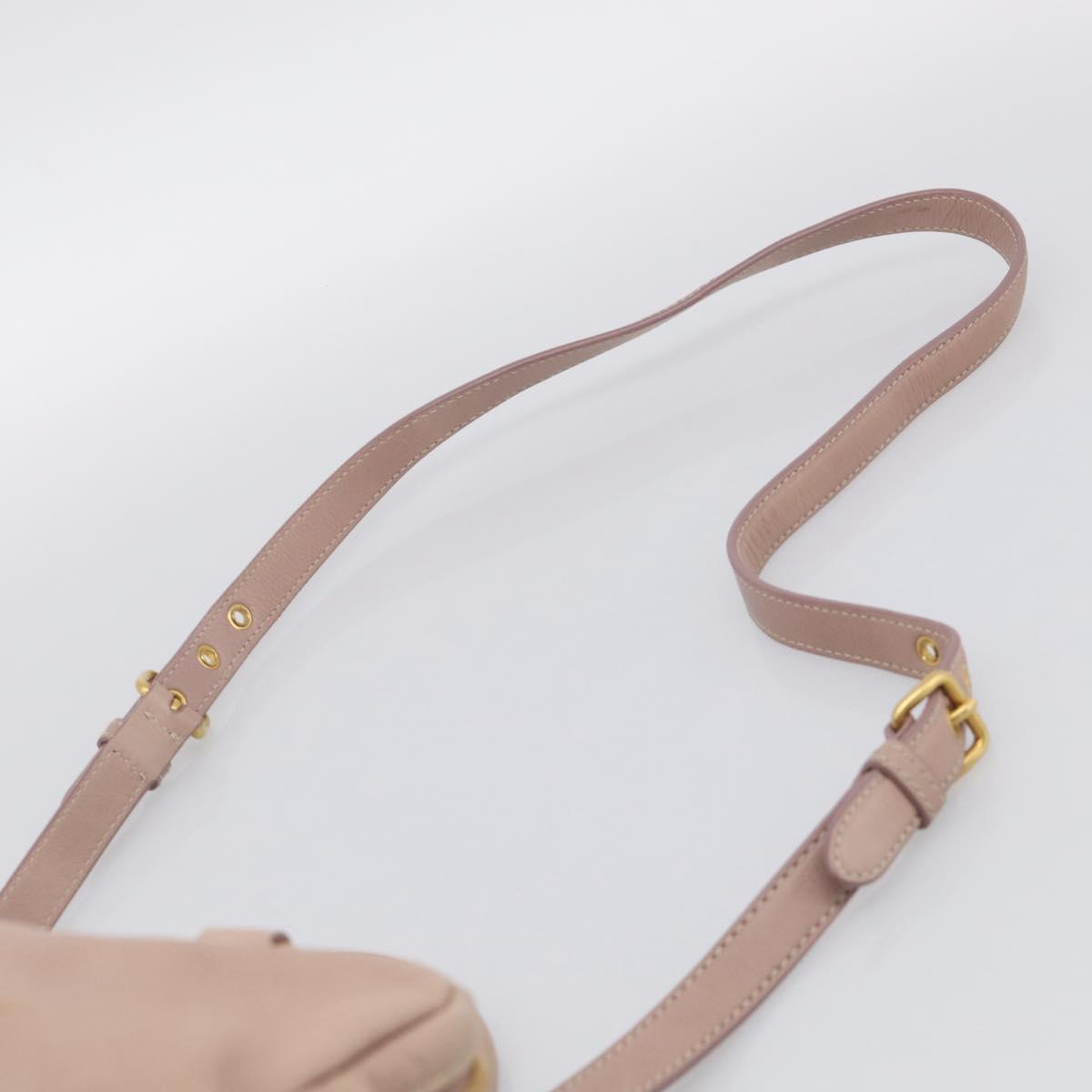 Miu Miu Hand Bag Leather 2way Pink Gold Auth 211467V