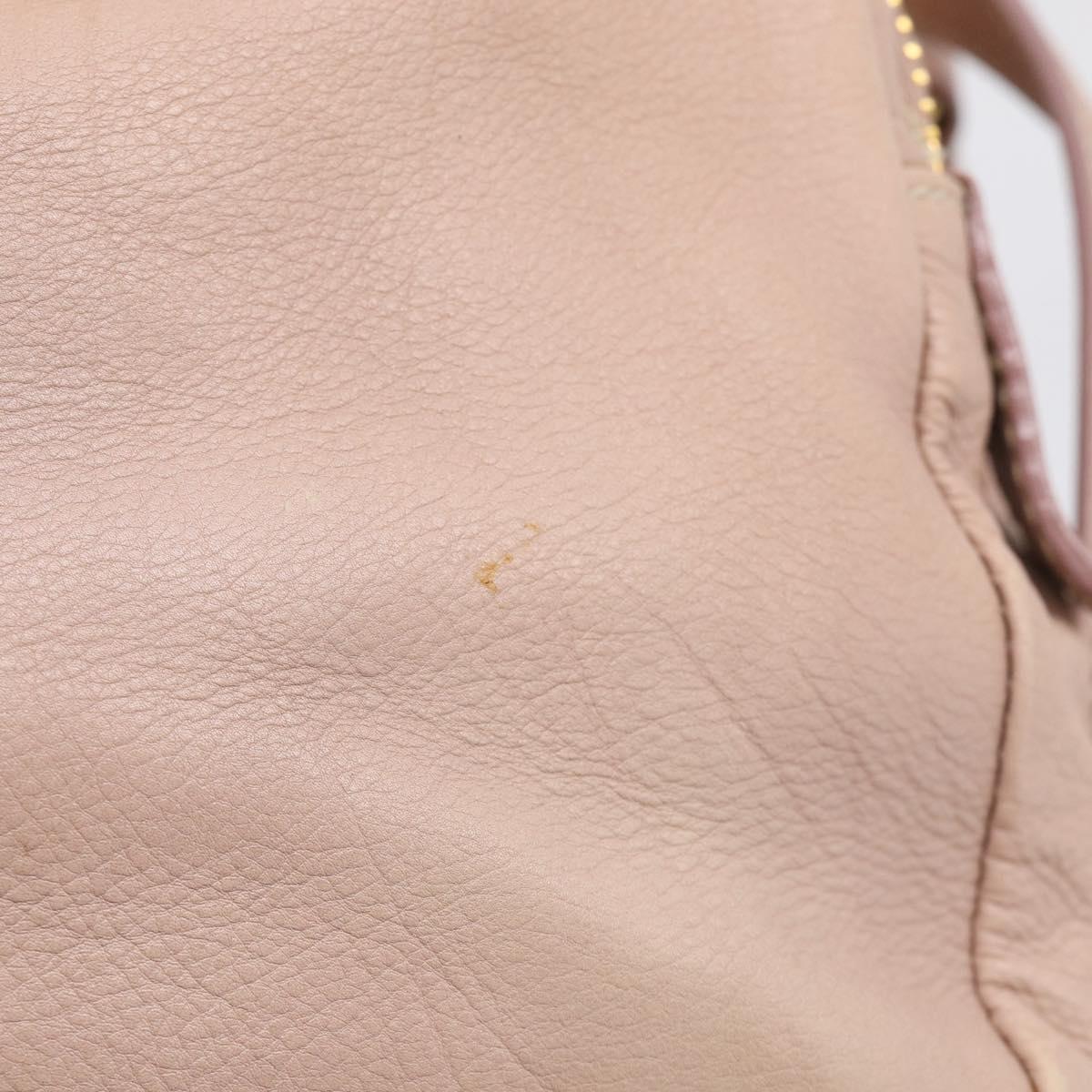 Miu Miu Hand Bag Leather 2way Pink Gold Auth 211467V