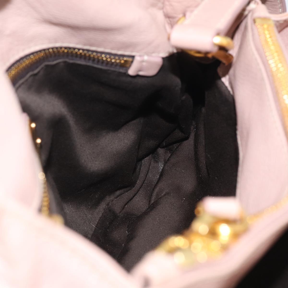 Miu Miu Hand Bag Leather 2way Pink Gold Auth 211467V