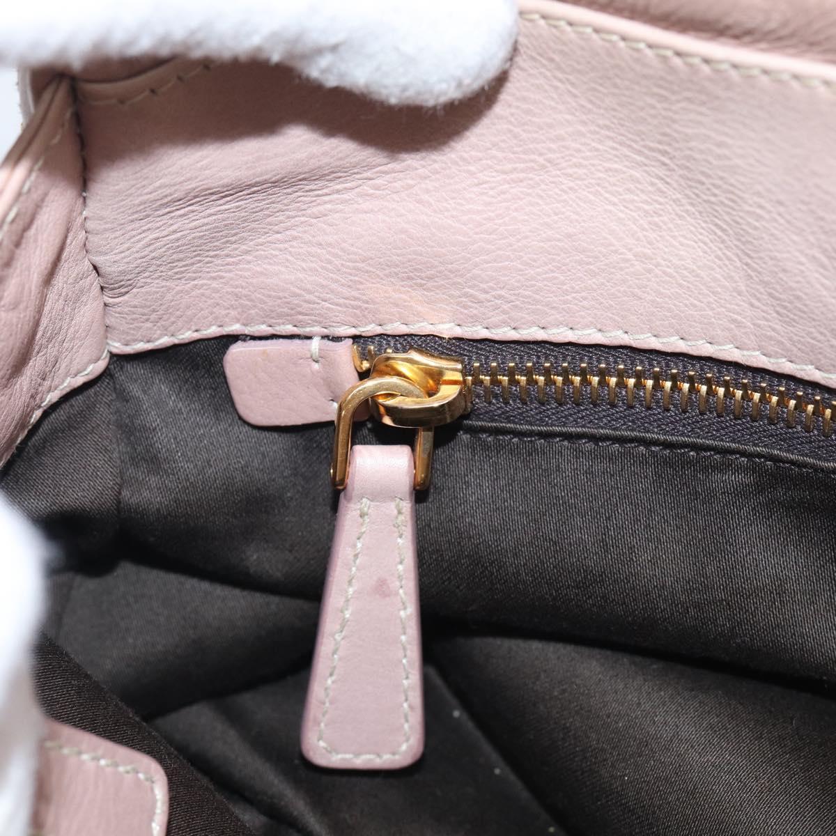 Miu Miu Hand Bag Leather 2way Pink Gold Auth 211467V