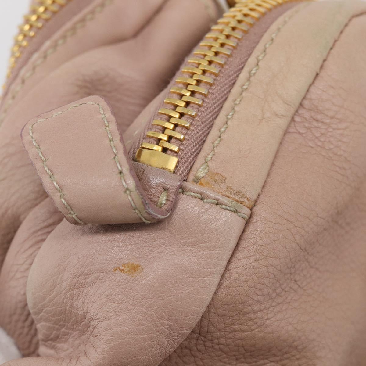Miu Miu Hand Bag Leather 2way Pink Gold Auth 211467V