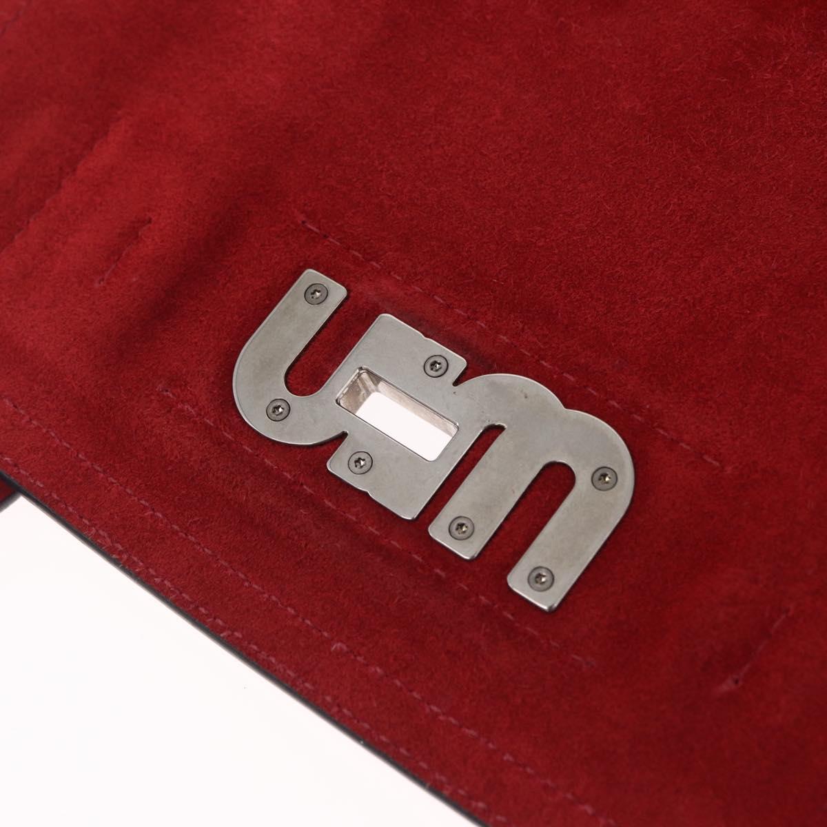 Miu Miu Shoulder Bag Leather Red Silver Auth 211468V