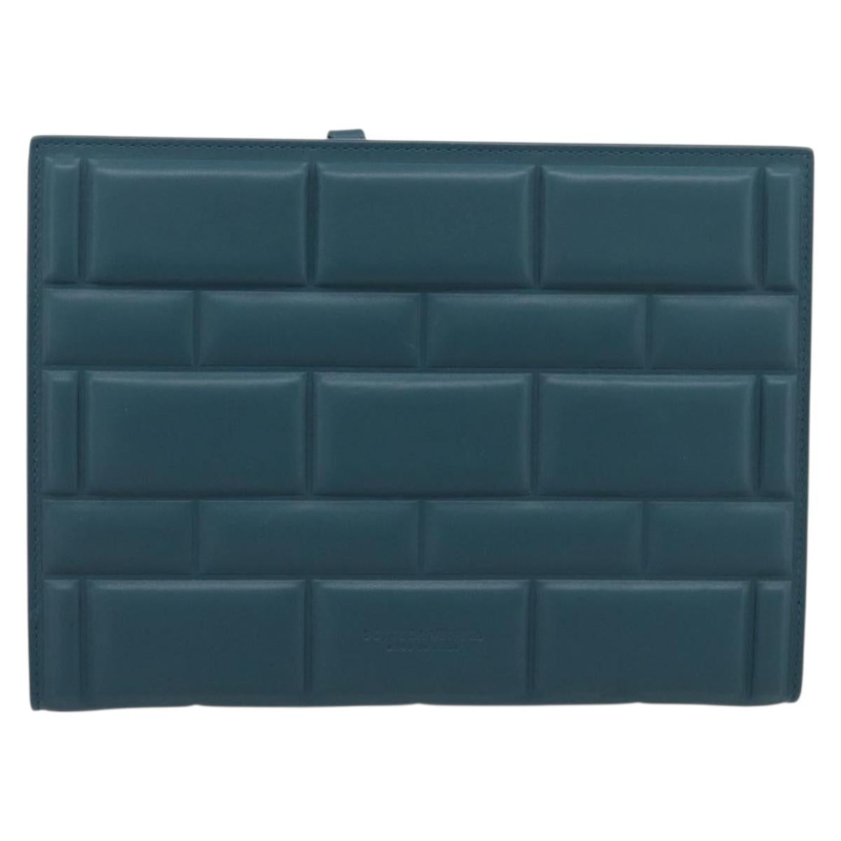 Bottega Veneta Clutch Bag Leather Green Auth 211469V
