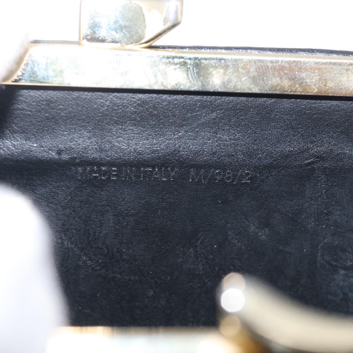 CELINE Macadam Canvas Coin Purse Black Gold Auth 211472A