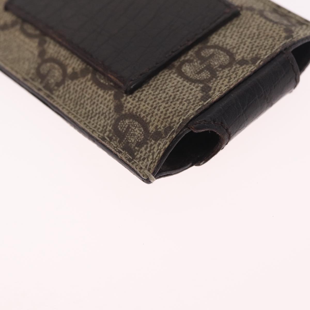 GUCCI GG Supreme Web Sherry Line iPod Case Neck Strap PVC Beige Gold Auth 211474
