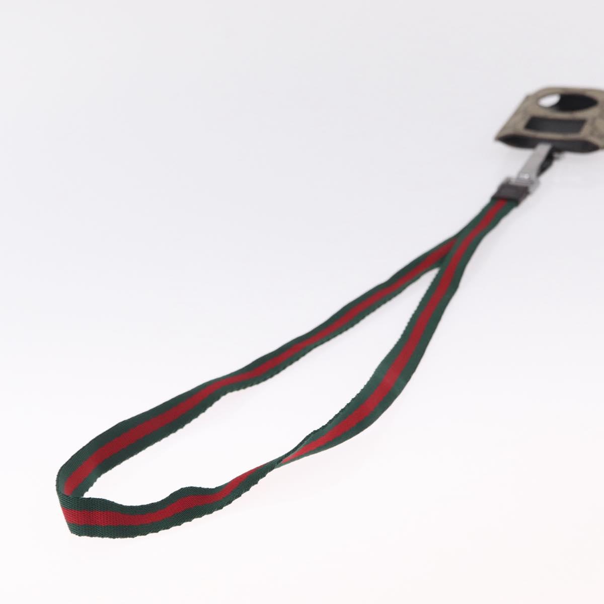 GUCCI GG Supreme Web Sherry Line iPod Case Neck Strap PVC Beige Gold Auth 211474