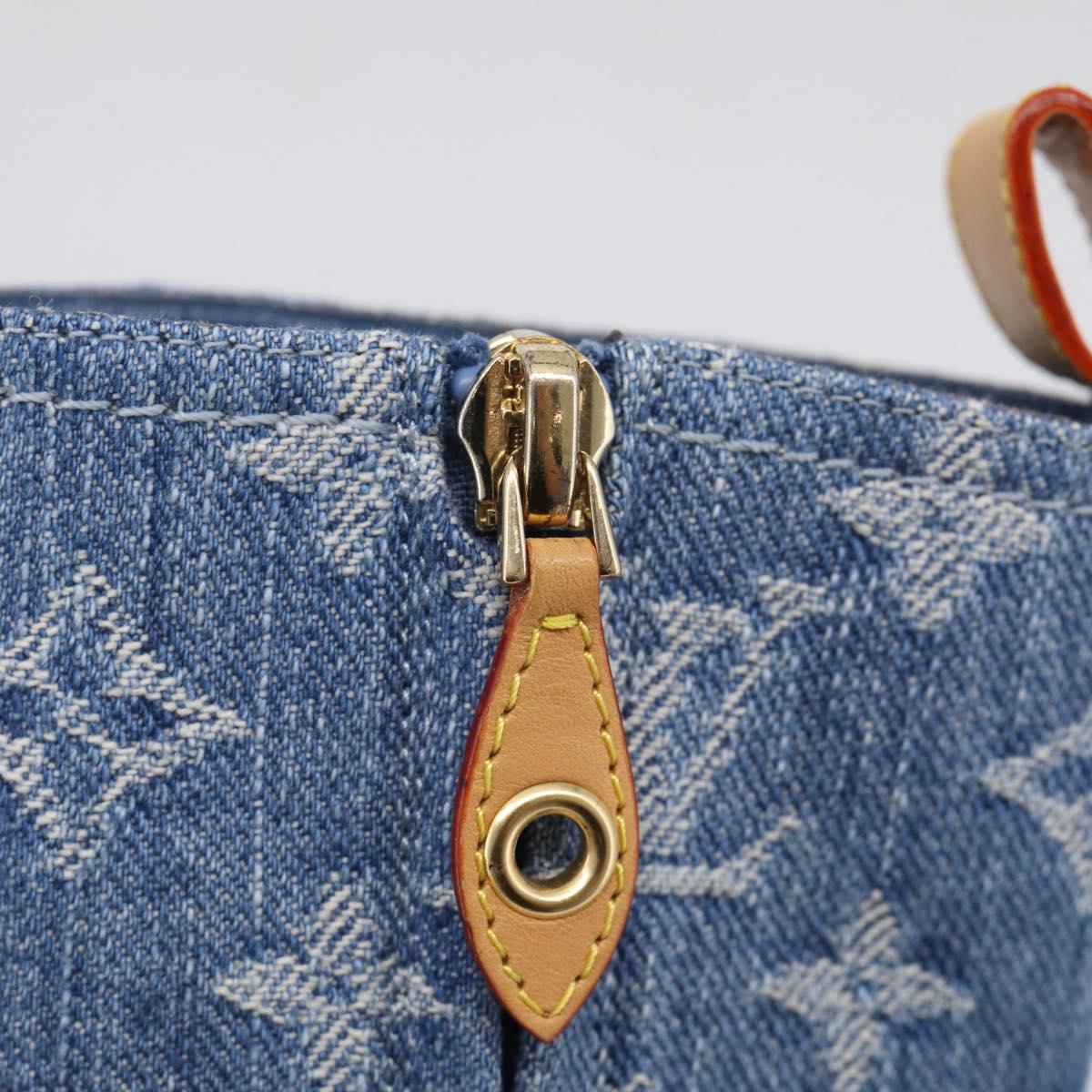 LOUIS VUITTON Monogram Denim Boots 37 Blue LV Auth 211475M