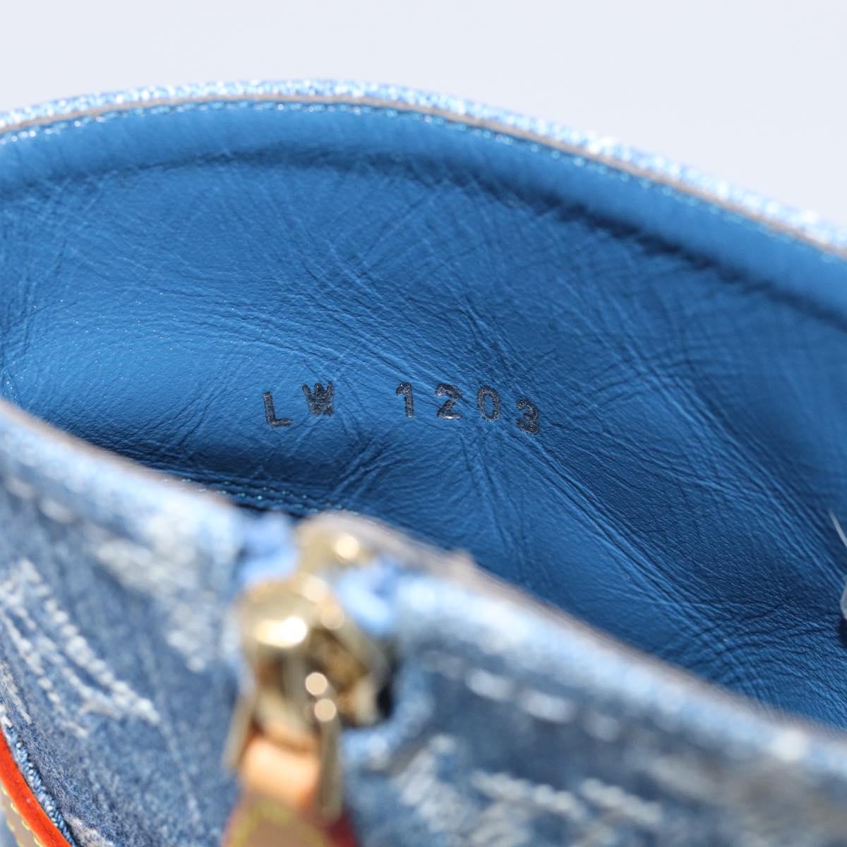 LOUIS VUITTON Monogram Denim Boots 37 Blue LV Auth 211475M