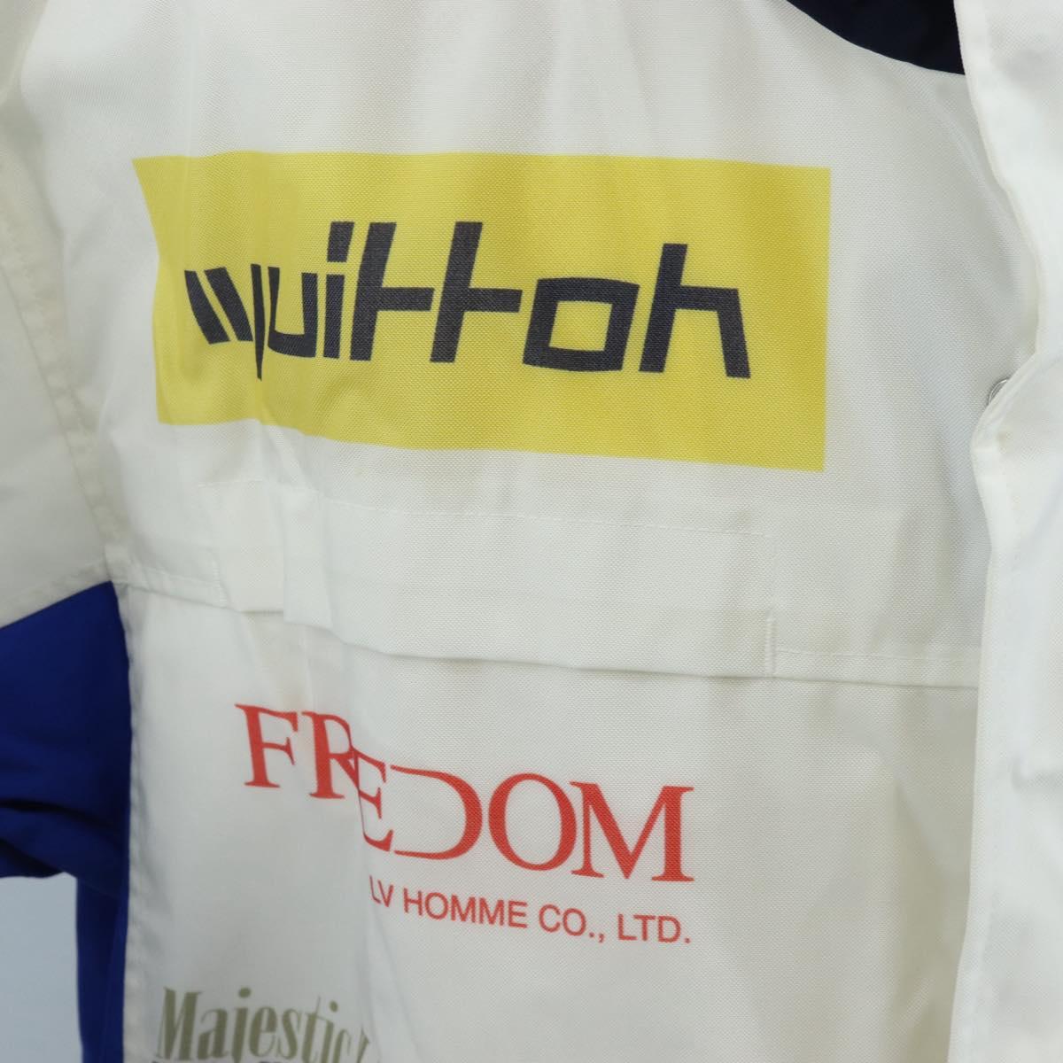 LOUIS VUITTON Multi Logo Jacket Nylon 50 White LV Auth 211477SAM
